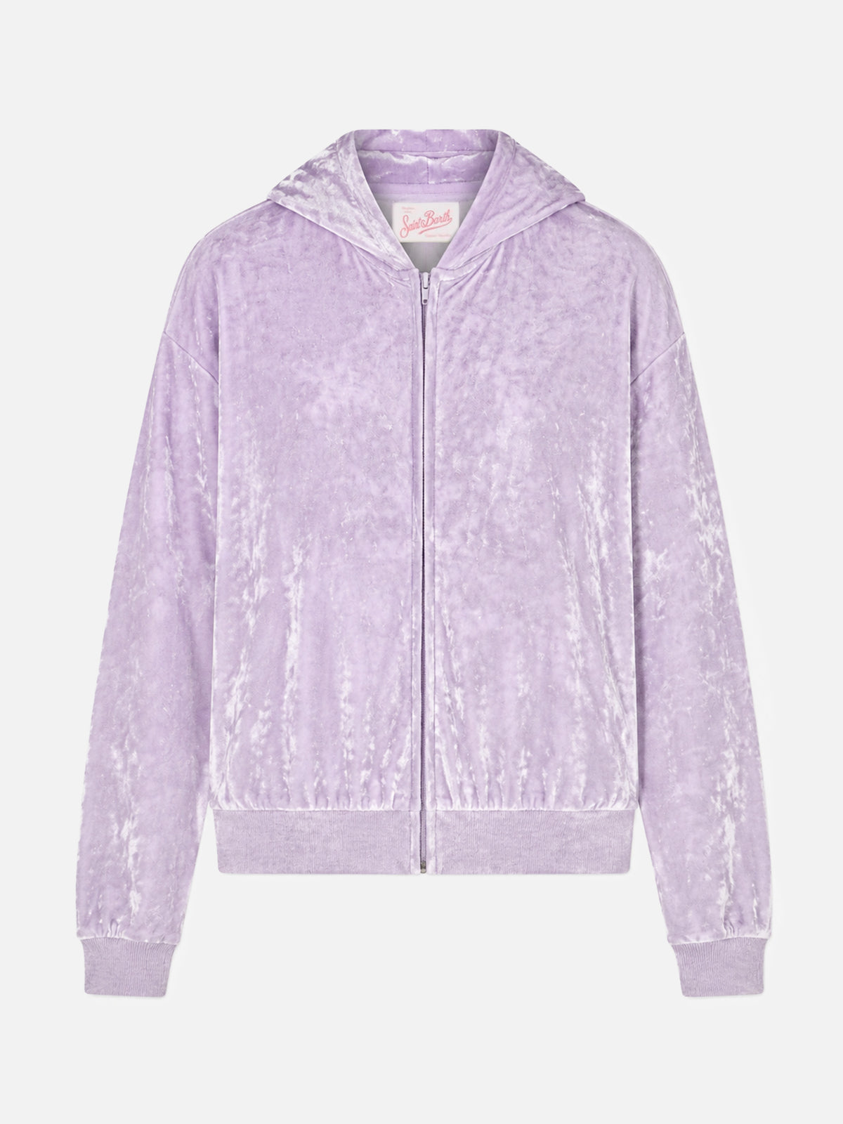 Sweat à capuche zippé en chenille lilas Jasmine 