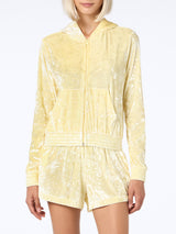 Woman pale yellow chenille zipped hoodie Jasmine