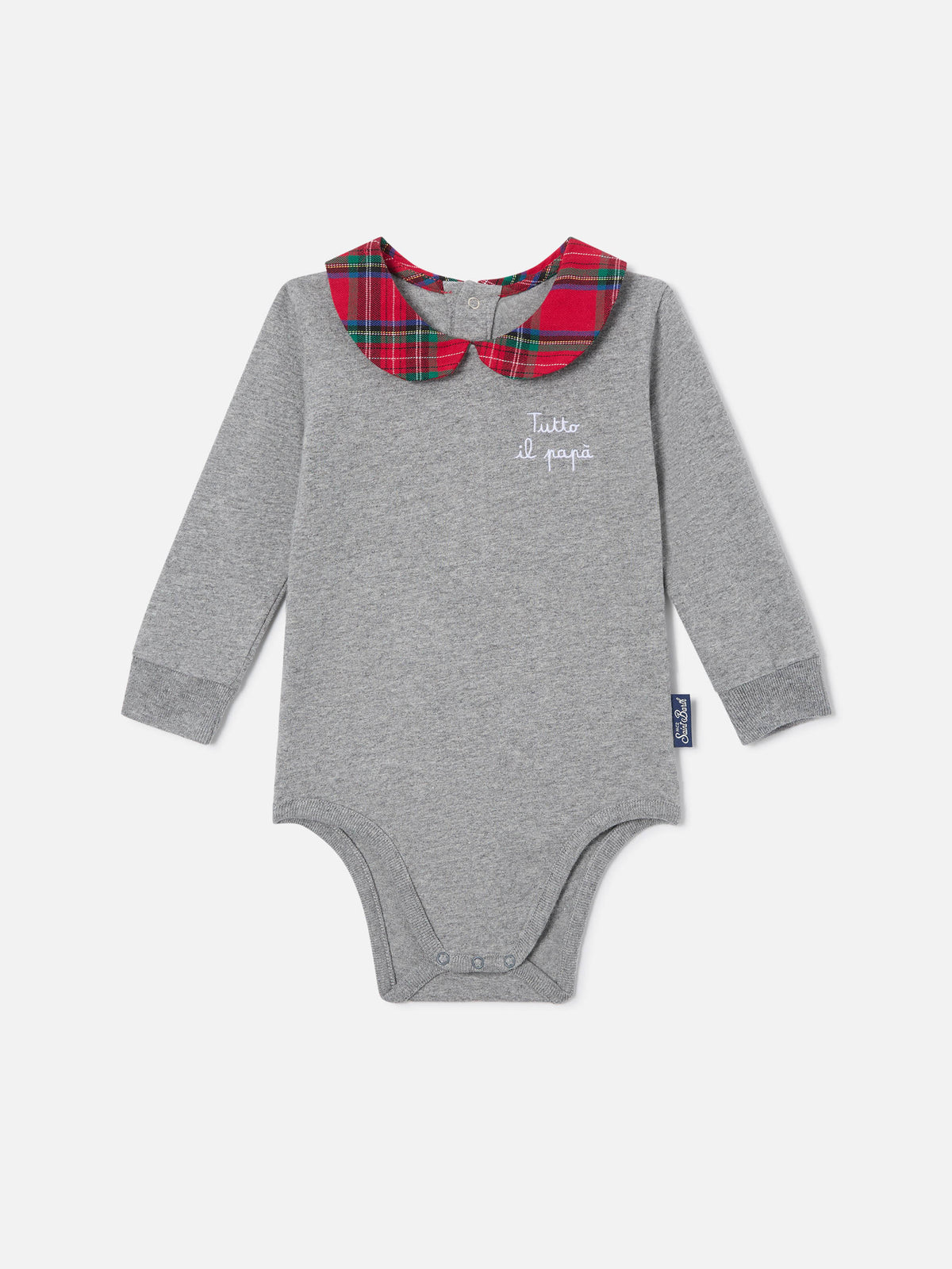 Grey Jacques organic cotton body with Tutto Il Papà embroidery