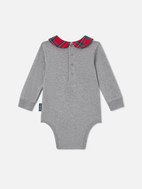 Grey Jacques organic cotton body with Tutto Il Papà embroidery