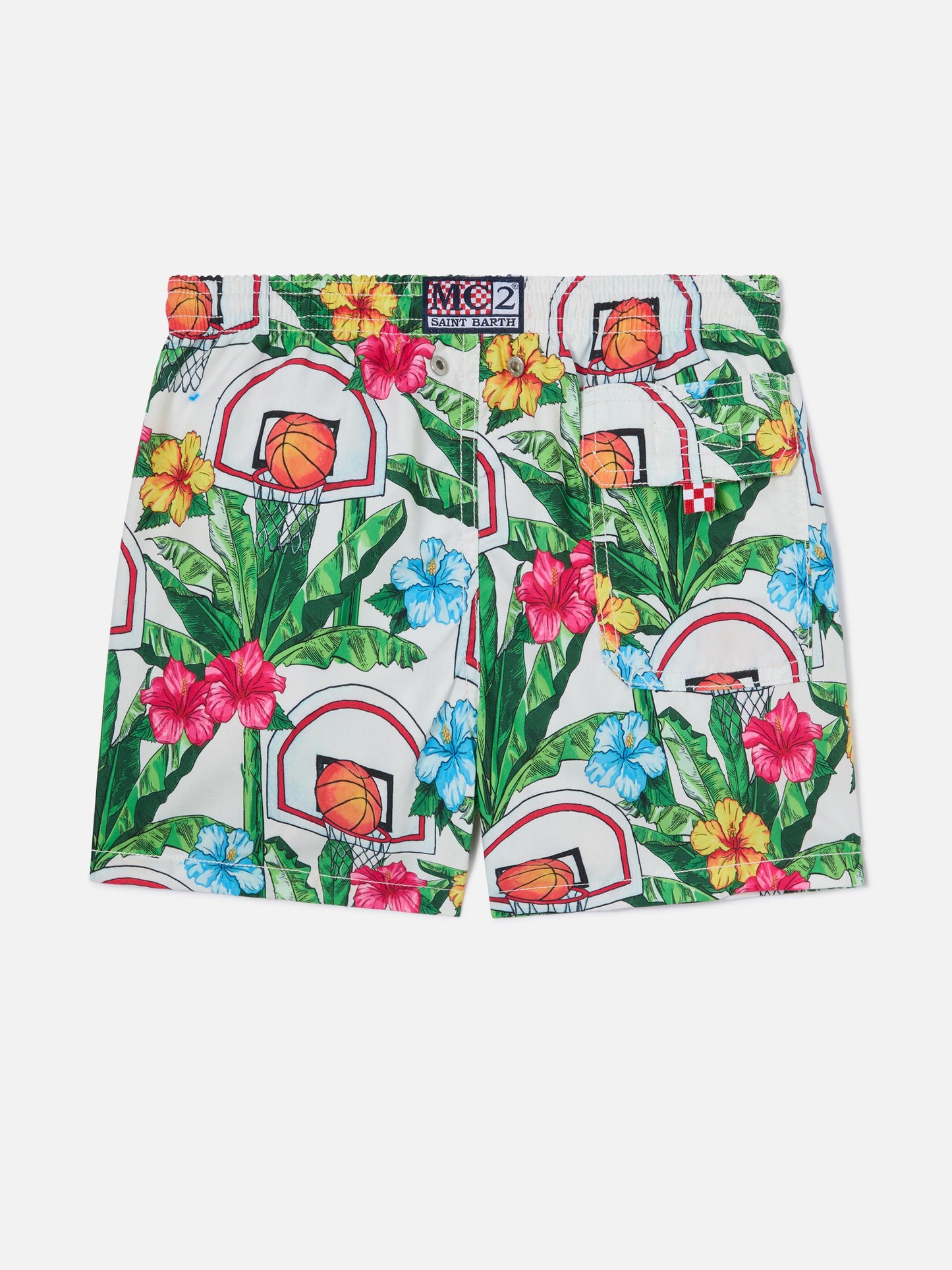 Badeshorts für Jungen mit Korb-Print 