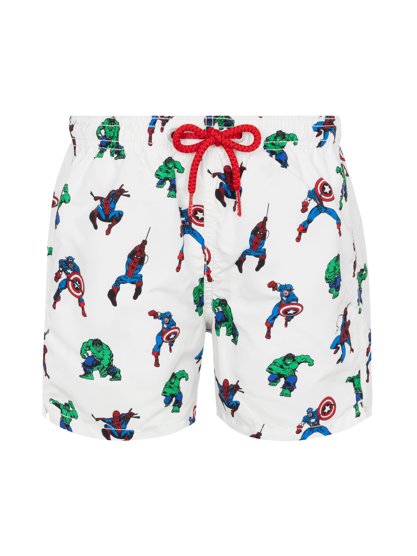 Mittellange Badeshorts aus Jeans mit Marvel-Superhelden-Print | MARVEL SPECIAL EDITION