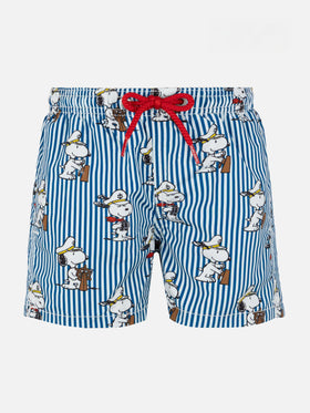 Mittellange Badeshorts aus Jeans mit Snoopy-Print | SNOOPY PEANUTS® SPECIAL EDITION