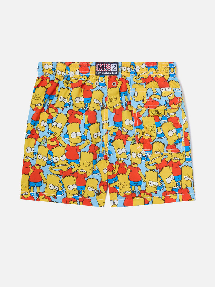 Jungen-Badehose in mittlerer Länge aus Jean mit Bart-Simpson-Print | THE SIMPSON SPECIAL EDITION 