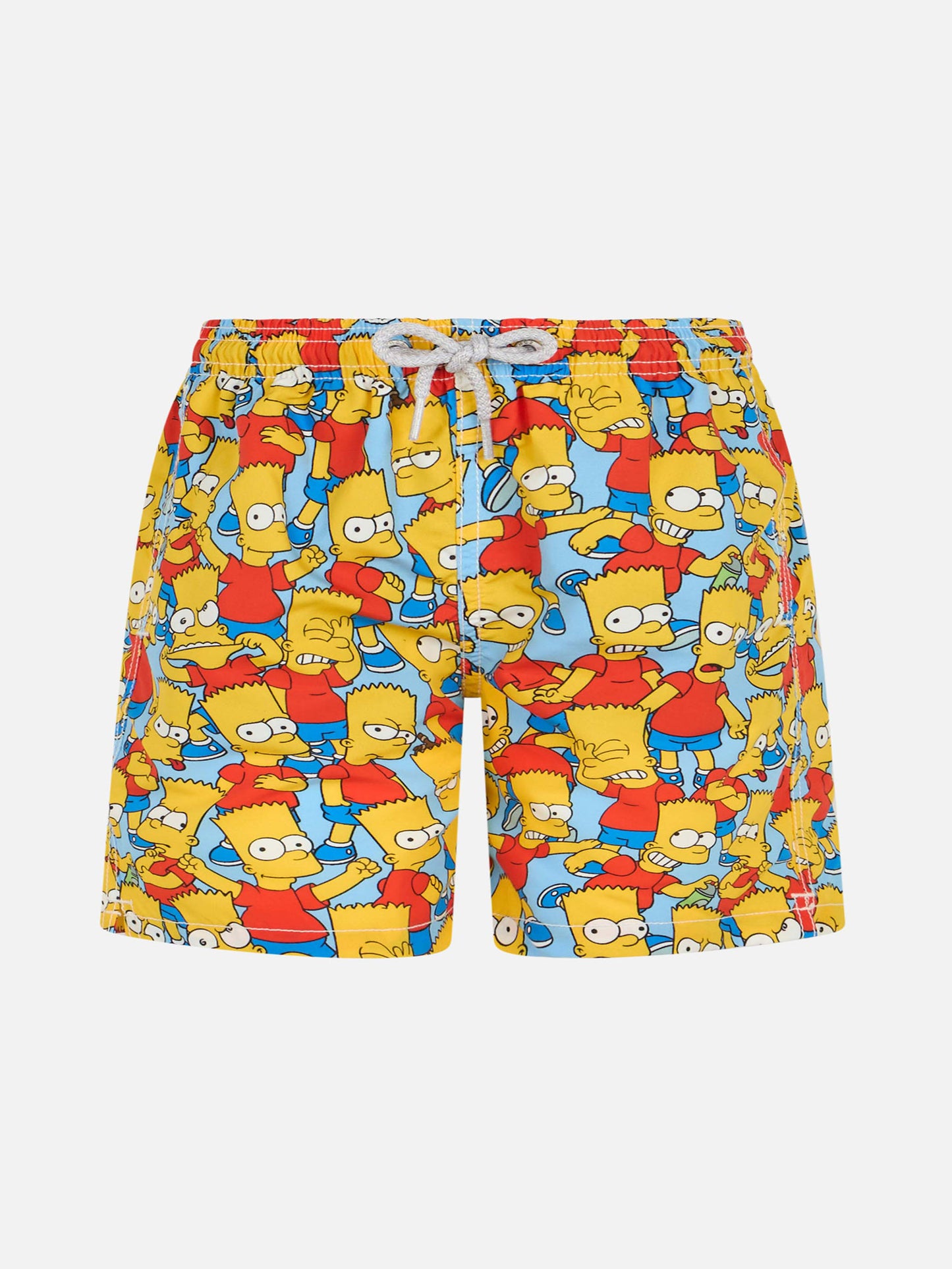 Mittellange Jeans-Badeshorts für Jungen mit Bart-Simpson-Aufdruck | DIE SIMPSON-SONDERAUSGABE