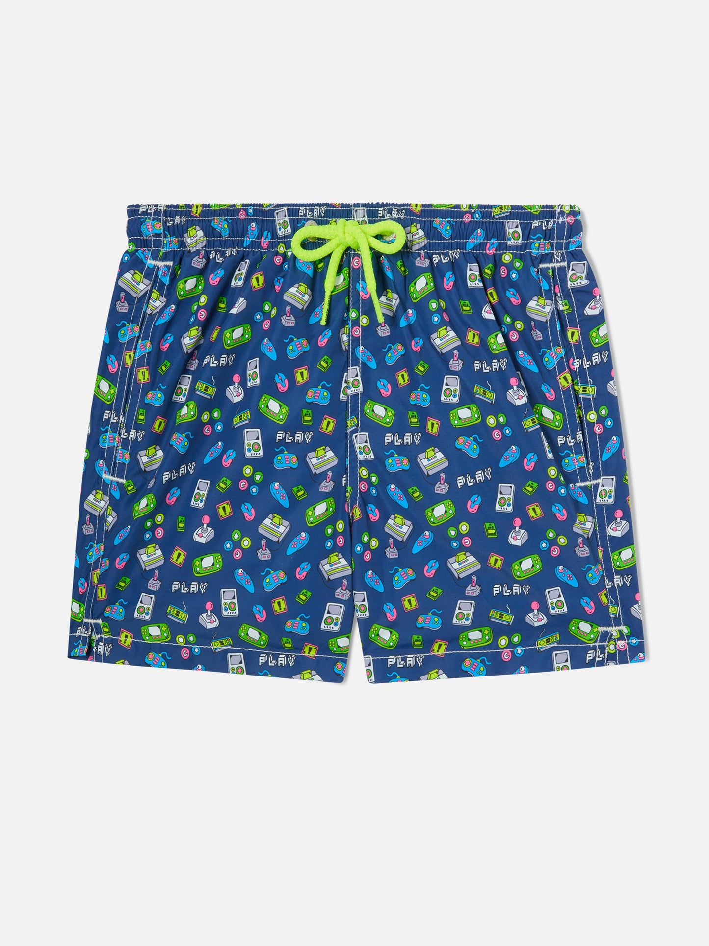Costume da bagno da bambino con stampa games retrò