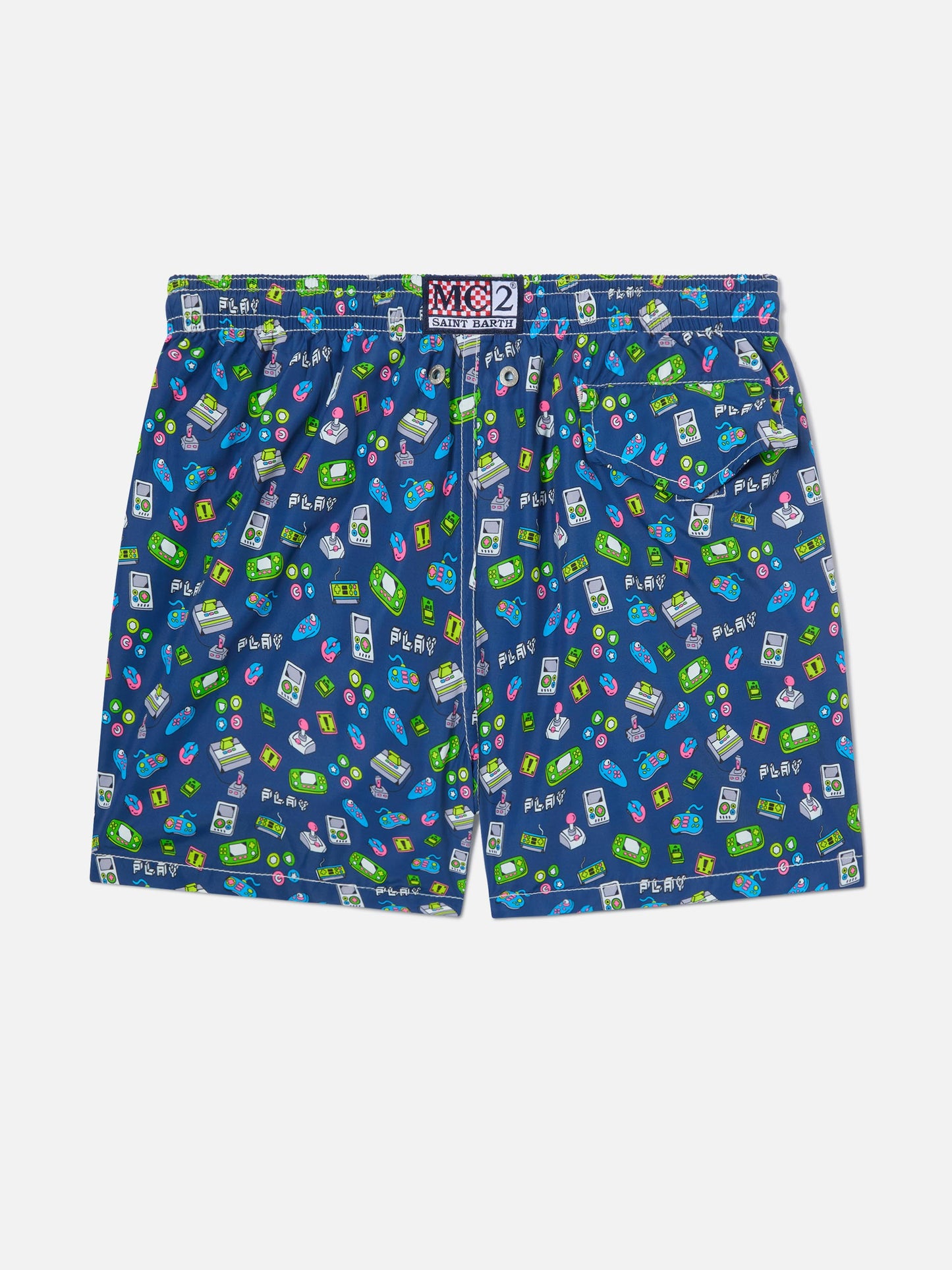 Costume da bagno da bambino con stampa games retrò