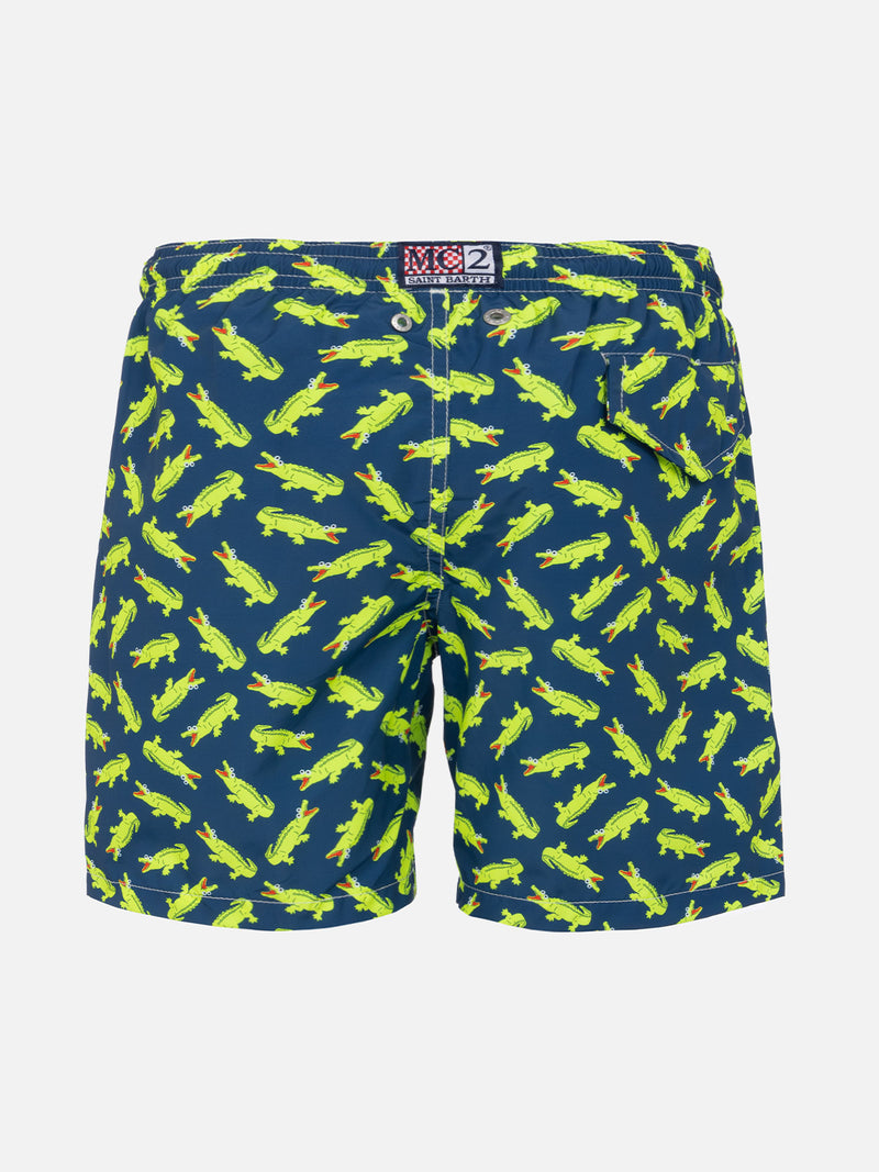 Jungen-Badeshorts mit Krokodildruck