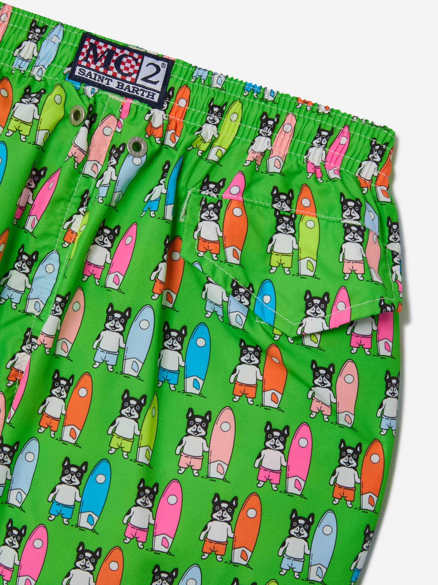 Bañador de tejido ligero para niño Jean Lighting con estampado de perros surfistas 