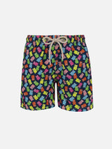 Boy lightweight fabric swim-shorts Jean Lighting with candy bears print