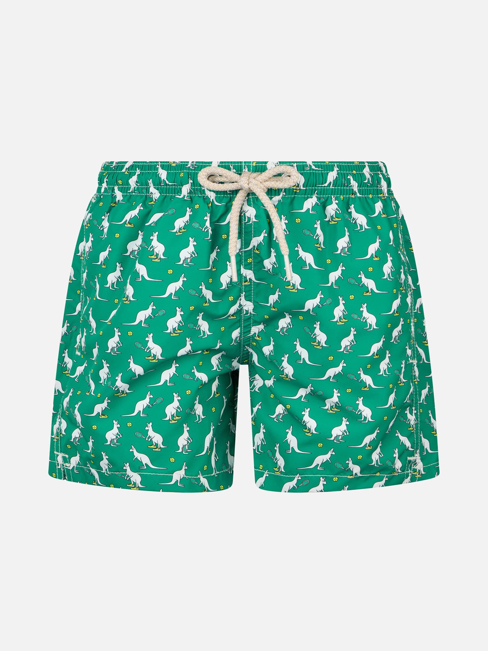 Boy lightweight fabric swim-shorts Jean Lighting with Australian brand logo print | AUSTRALIAN BRAND SPECIAL EDITION - MC2 Saint Barth