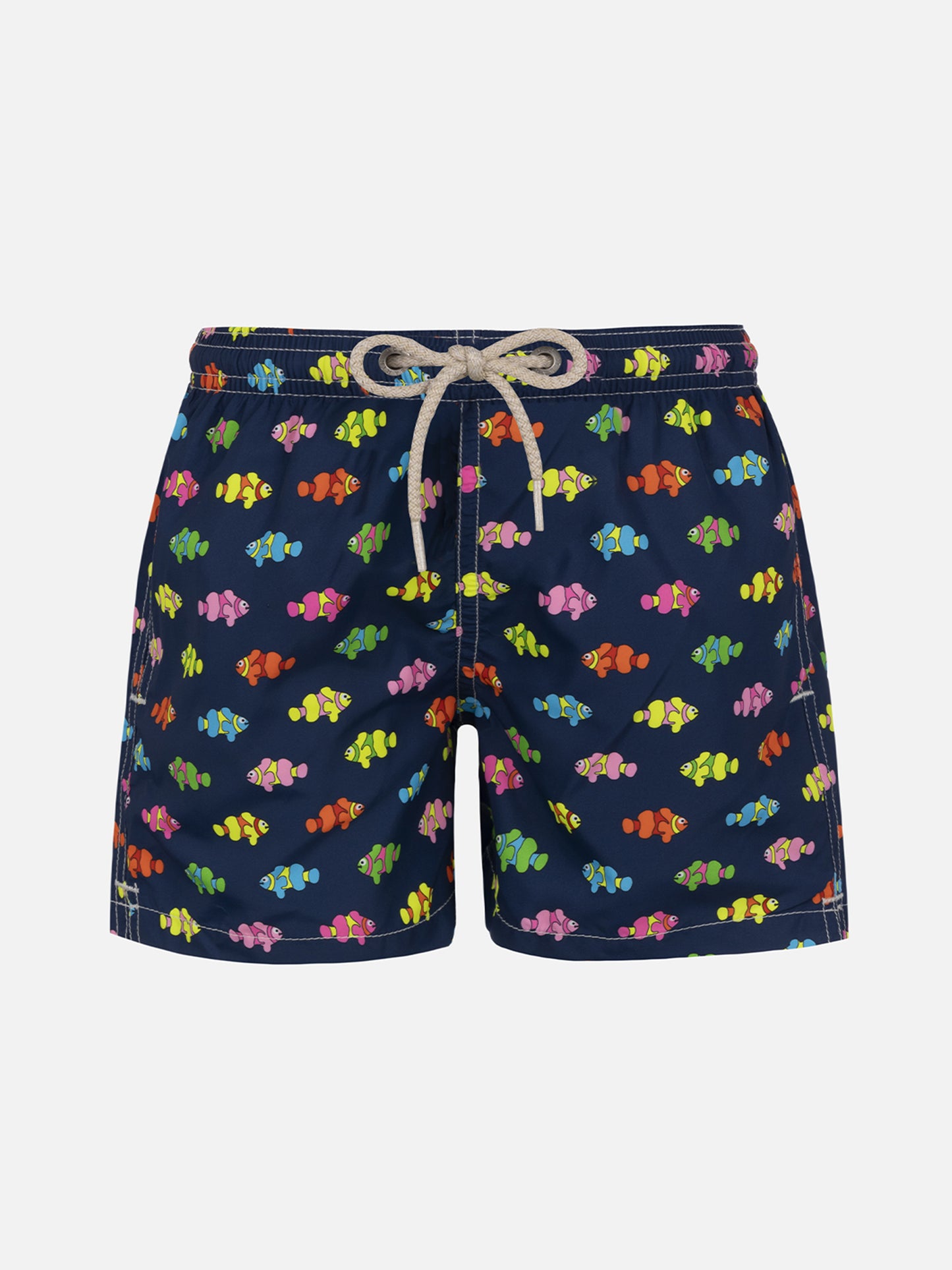 Badeshorts für Jungen aus leichtem Stoff von Jean Lighting mit Fischaufdruck