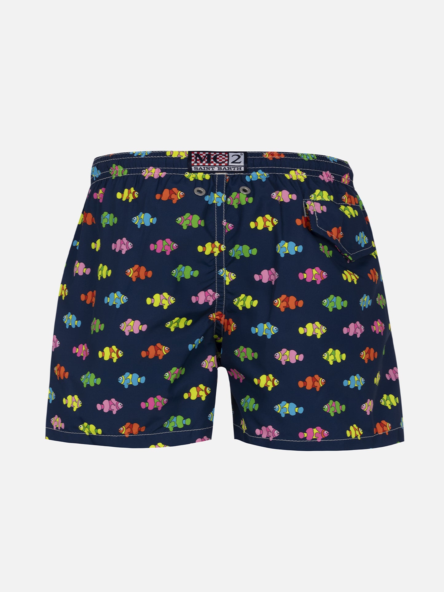 Badeshorts für Jungen aus leichtem Stoff von Jean Lighting mit Fischaufdruck