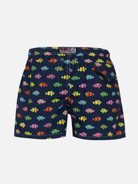 Badeshorts für Jungen aus leichtem Stoff von Jean Lighting mit Fischaufdruck