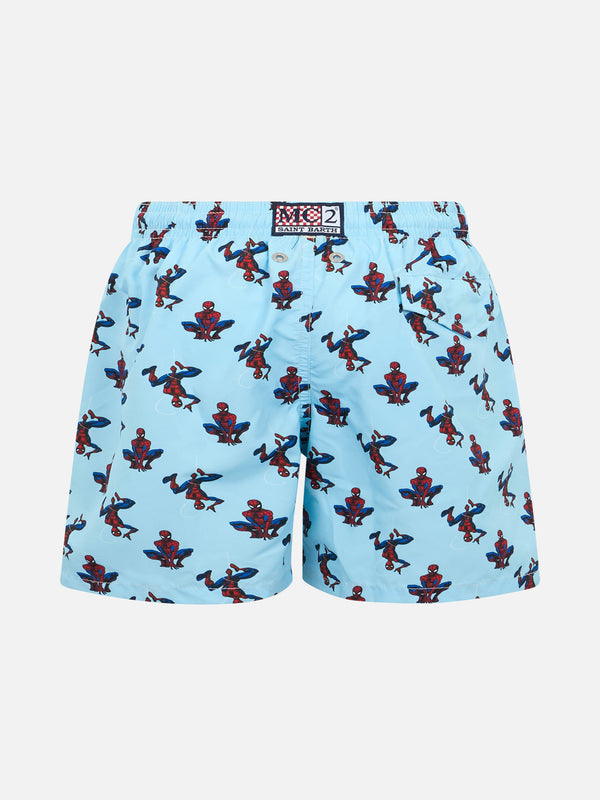 Boy lightweight fabric swim-shorts Jean Lighting with Spider-Man print | MARVEL SPECIAL EDITION