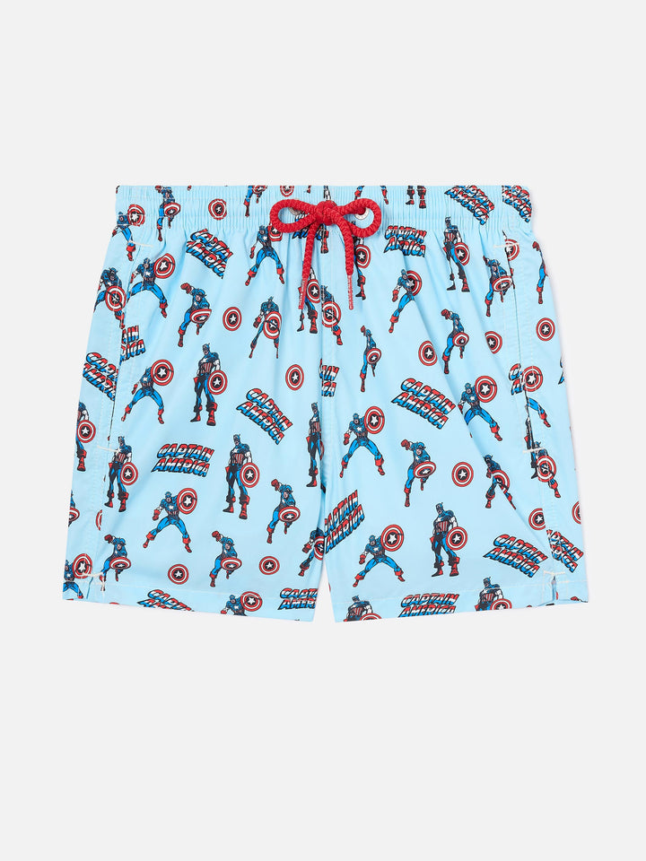 Badeshorts Jean Lighting mit Captain America Allover-Print | Special Edition 