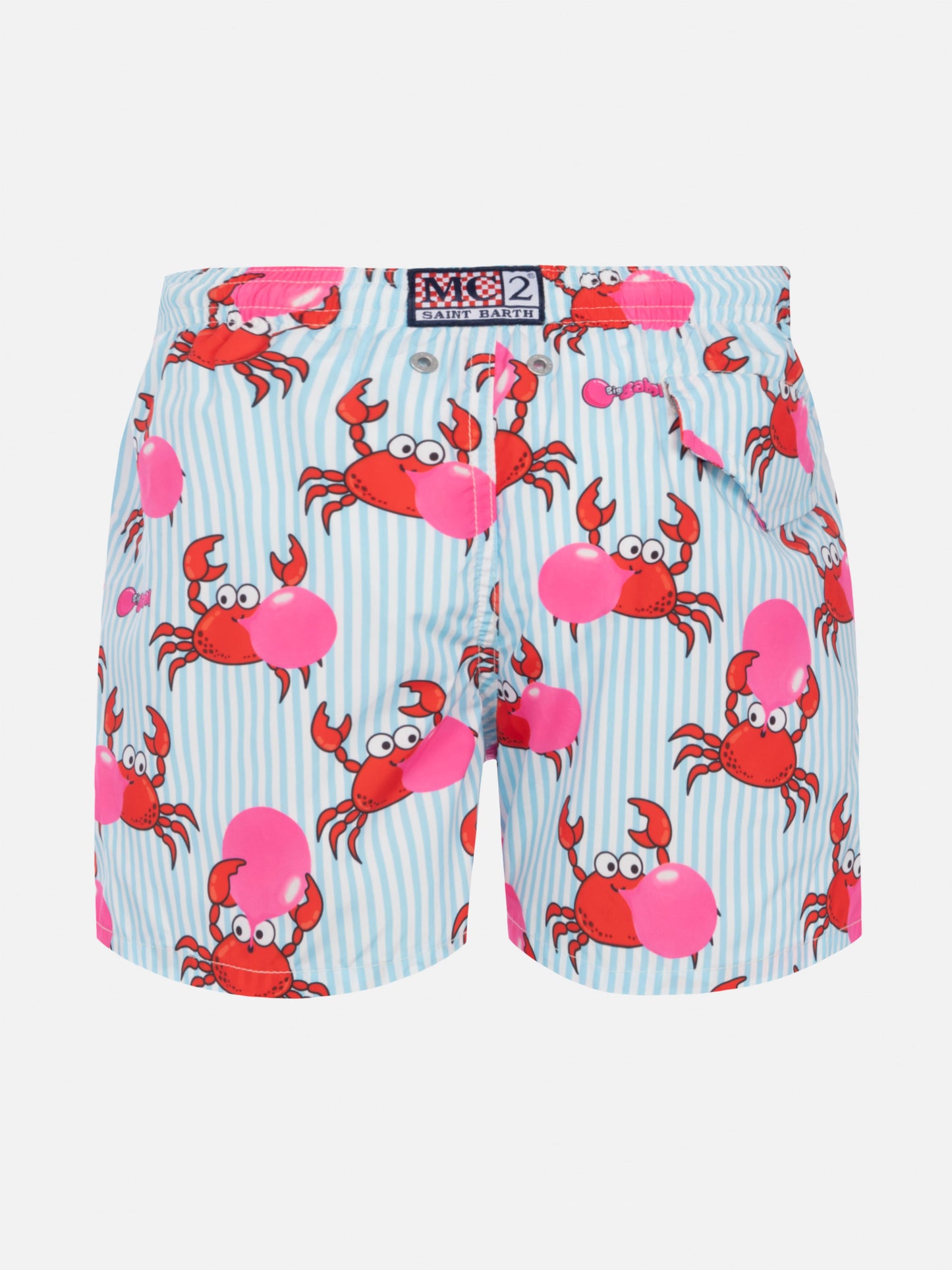 Badeshorts aus leichtem Stoff von Jean Lighting mit Big Babol-Krabben-Print|BIG BABOL SPECIAL EDITION