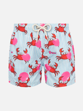 Badeshorts aus leichtem Stoff von Jean Lighting mit Big Babol-Krabben-Print|BIG BABOL SPECIAL EDITION