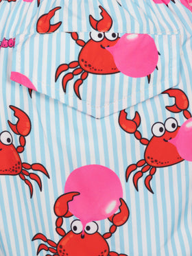 Badeshorts aus leichtem Stoff von Jean Lighting mit Big Babol-Krabben-Print|BIG BABOL SPECIAL EDITION
