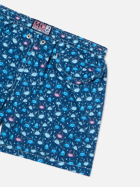 Short de bain garçon à imprimé crabes multicolores 