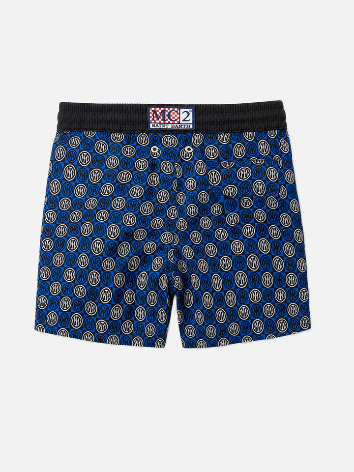 Jean Lighting lightweight fabric swim shorts with Inter logo print|INTER FC SPECIAL EDITION