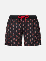 Jean Lighting lightweight fabric swim shorts with Milan logo print|AC MILAN SPECIAL EDITION