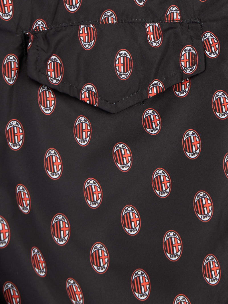 Jean Lighting lightweight fabric swim shorts with Milan logo print|AC MILAN SPECIAL EDITION