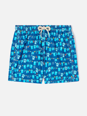 Jean Lighting swim shorts with SSC Napoli Balconi all-over print | SSC NAPOLI SPECIAL EDITION