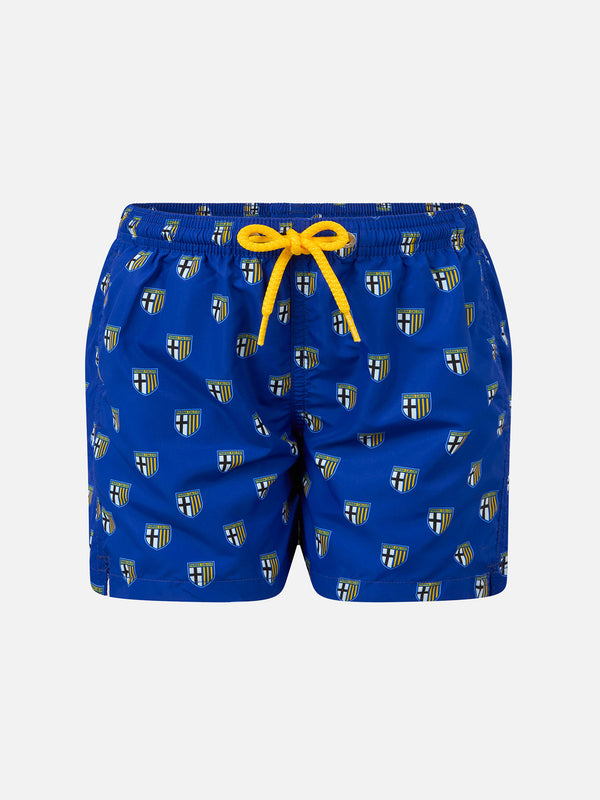 Boy lightweight fabric swimshorts with Parma print | PARMA CALCIO SPECIAL EDITION