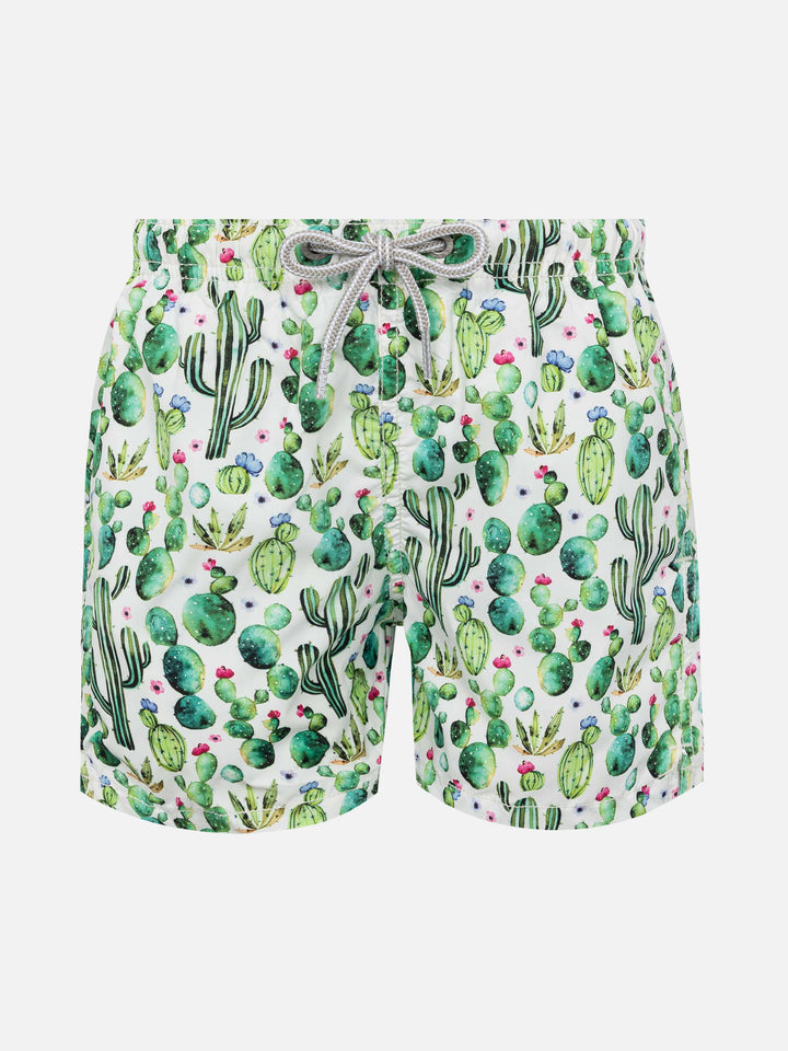 Jean Lighting lightweight fabric swim shorts with cactus print