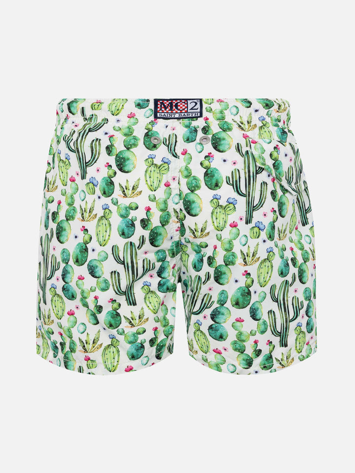 Jean Lighting lightweight fabric swim shorts with cactus print