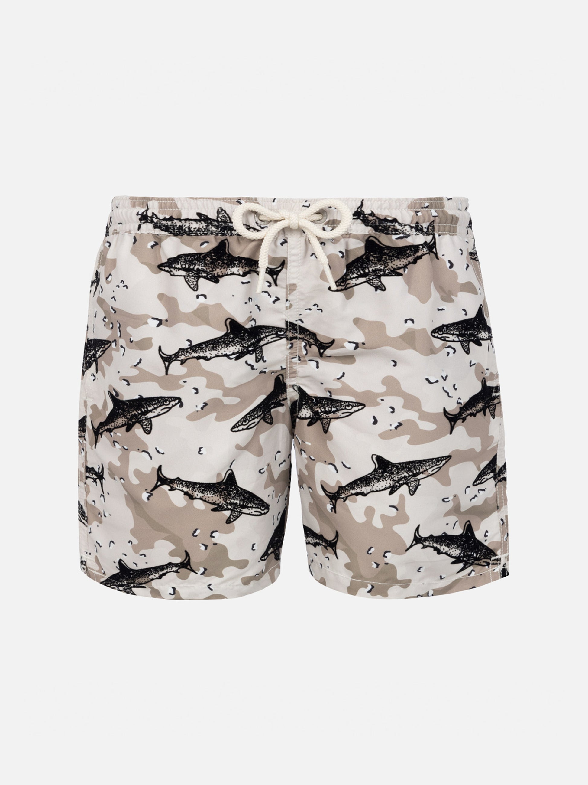 Boy flock fabric with shark print - MC2 Saint Barth