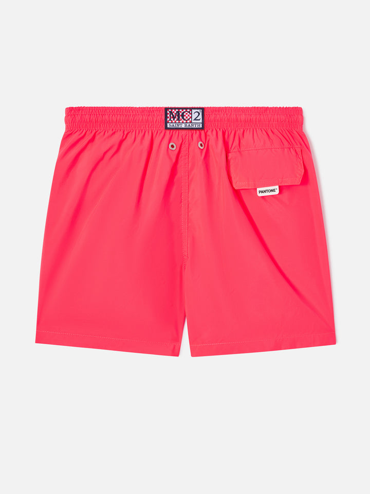 Bañador ligero rojo flúor para niño Lighting Pantone | PANTONE® SPECIAL EDITION 
