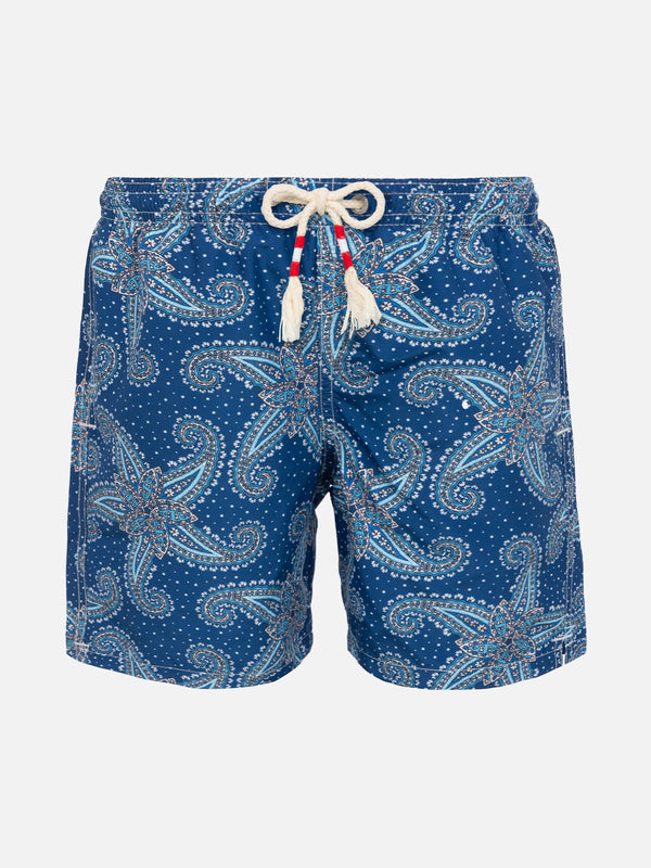 Jungen-Badeshorts mit Paisley-Print