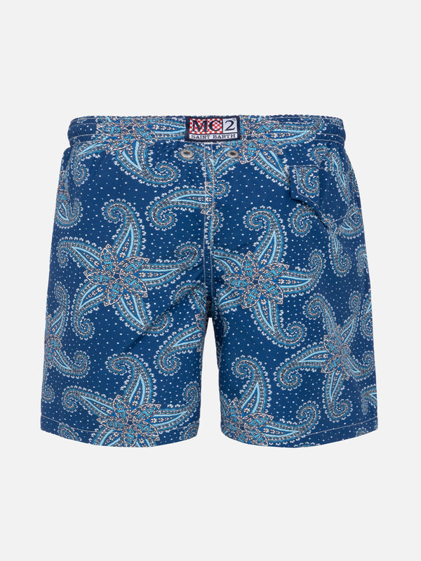 Jungen-Badeshorts mit Paisley-Print