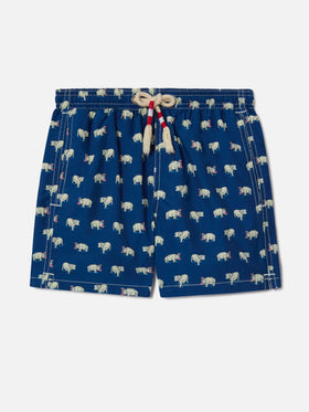 Leichte Badeshorts Jean Lighting 70 mit Nilpferd-Print 