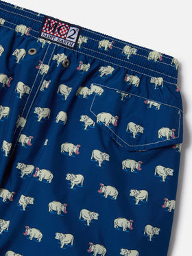 Leichte Badeshorts Jean Lighting 70 mit Nilpferd-Print 