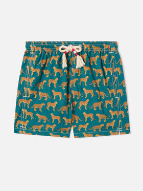 Jean Lighting 70 lightweight swim shorts with cheeta print