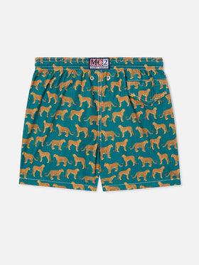 Jean Lighting 70 lightweight swim shorts with cheeta print