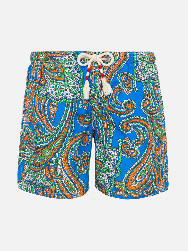 Jungen-Badeshorts mit Paisley-Print