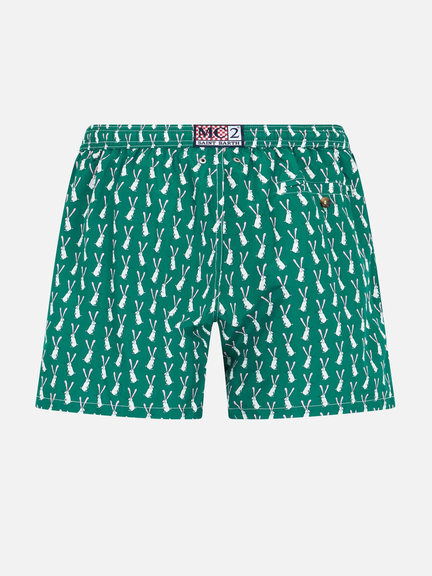 Boy lightweight fabric swim-shorts Jean Lighting 70 with rabbit print