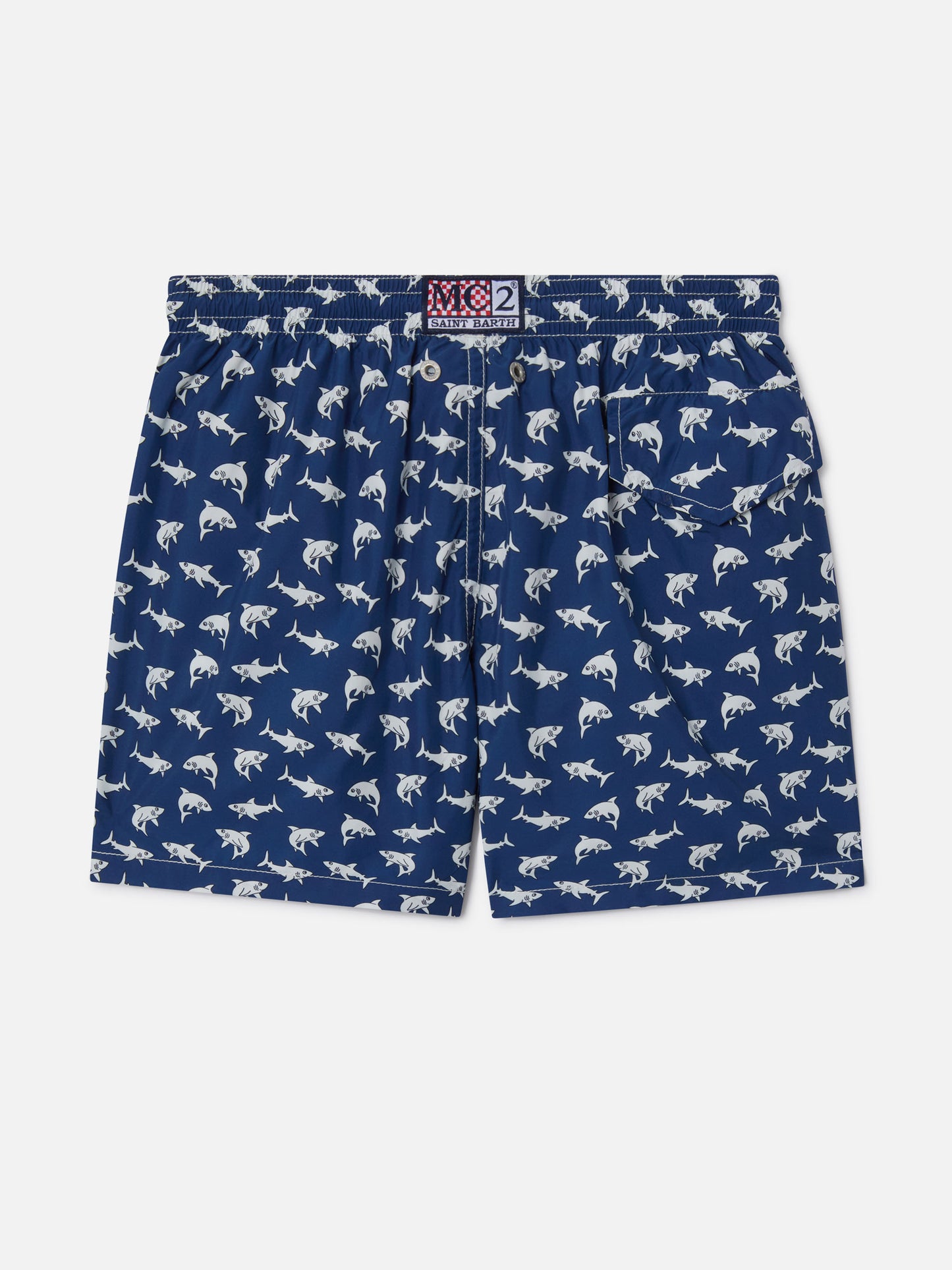 Short de bain garçon en tissu léger Jean Lighting 70 avec imprimé requins 