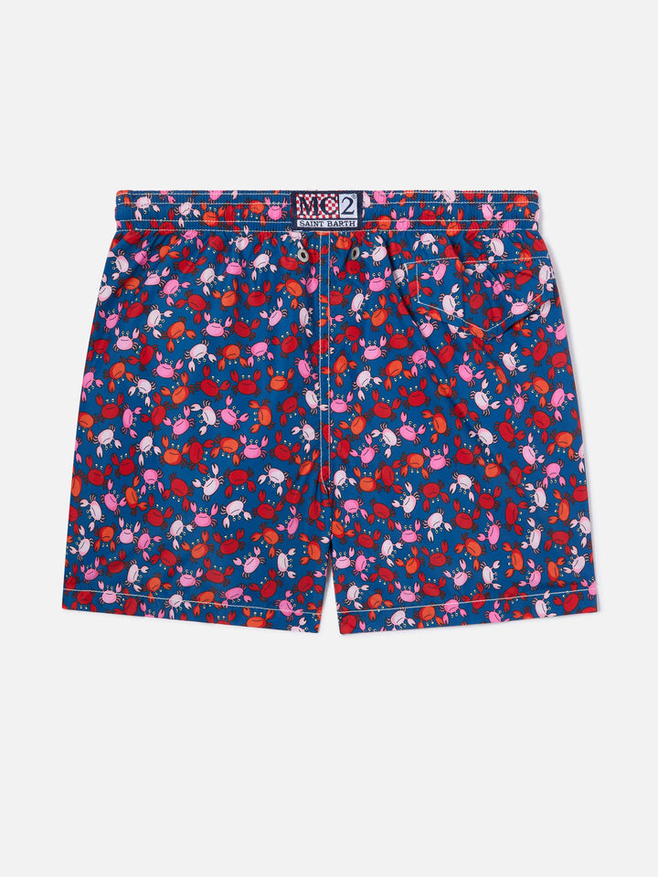 Bañador short para niño con estampado de cangrejos 