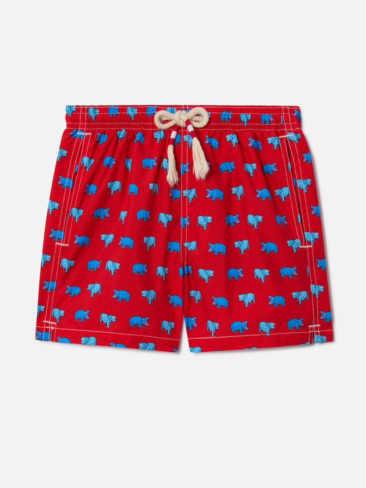 Bañador ligero Jean Lighting 70 con estampado de hipopótamo 