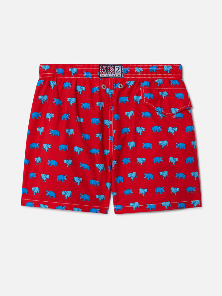 Bañador ligero Jean Lighting 70 con estampado de hipopótamo 