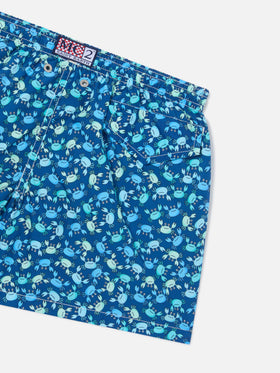 Short de bain garçon en tissu léger Jean Lighting 70 avec imprimé crabes 