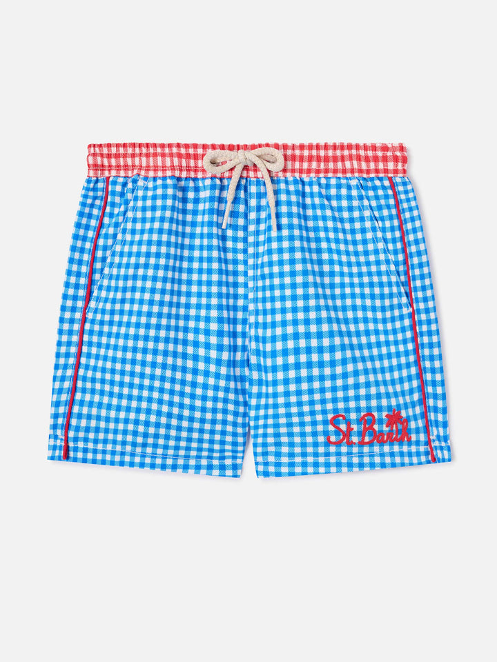 Short de bain garçon à imprimé vichy 