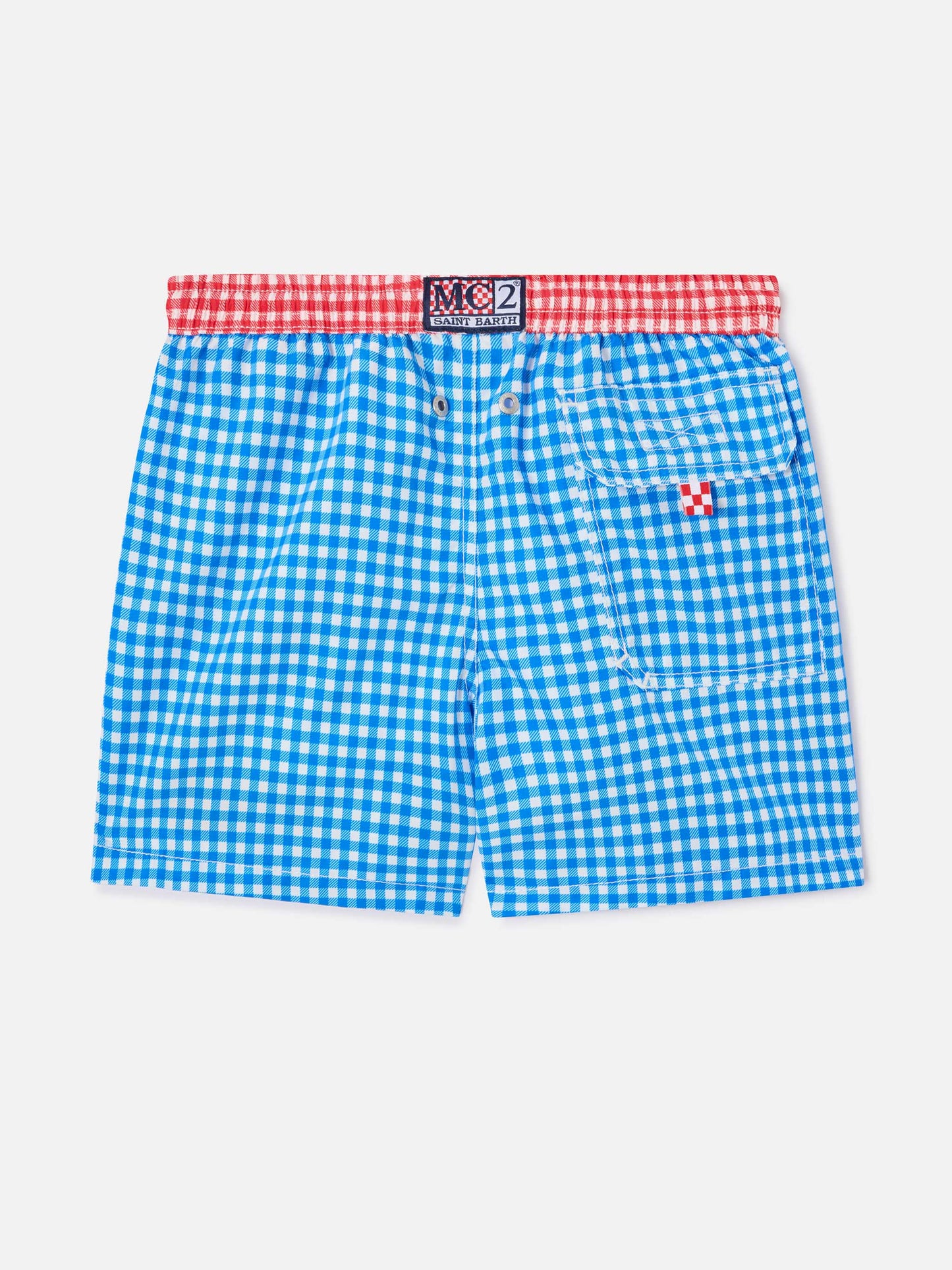 Badehose für Jungen mit Vichykaromuster 