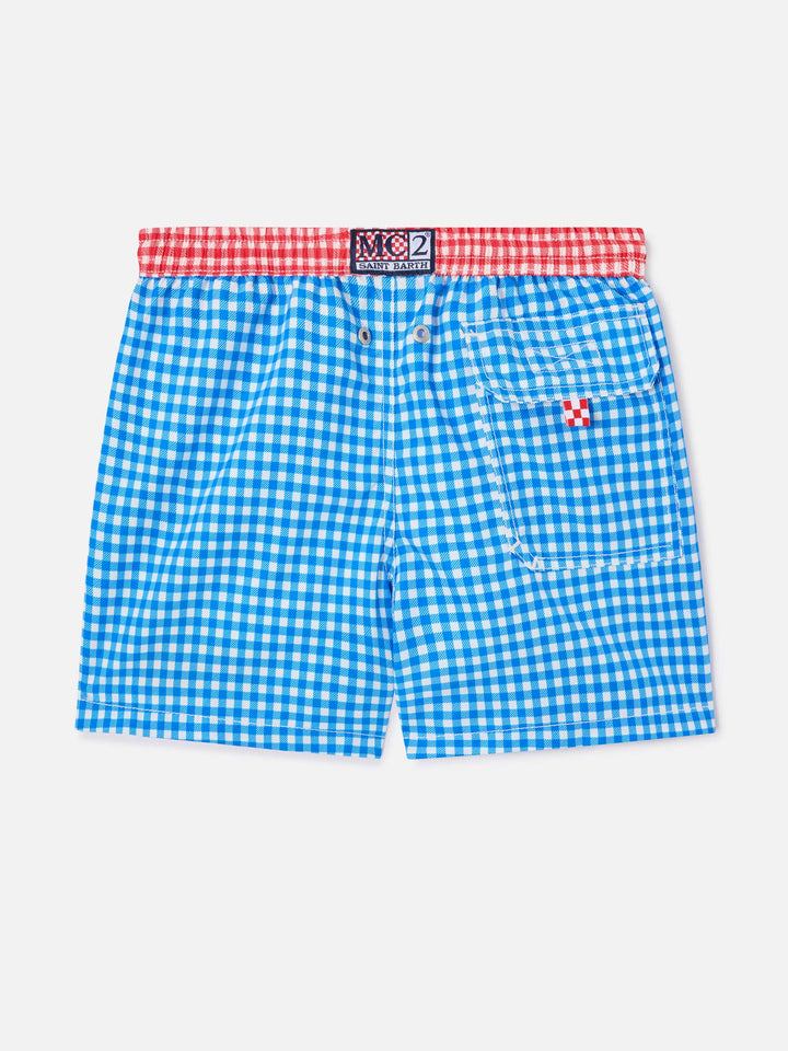 Short de bain garçon à imprimé vichy 