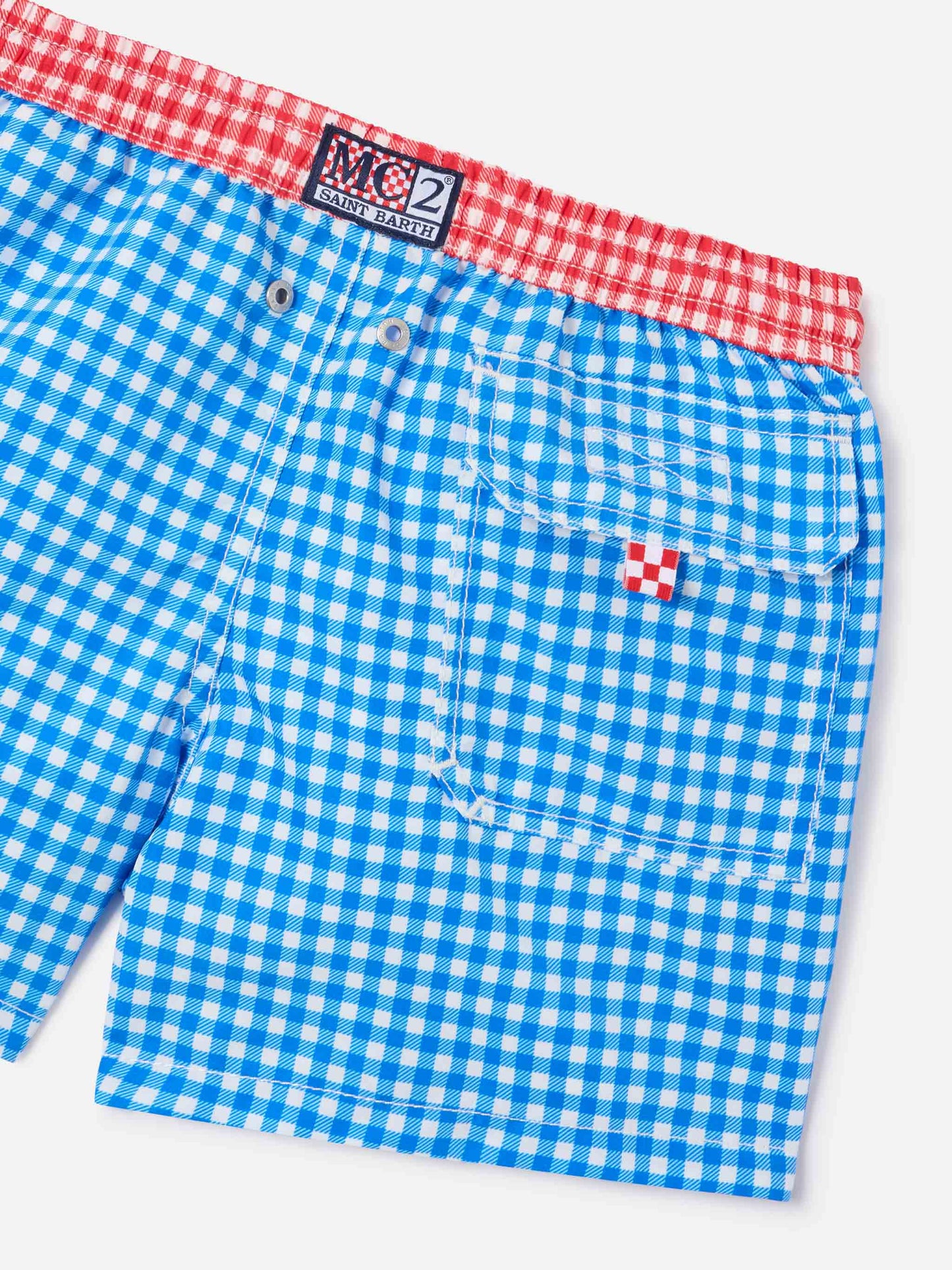 Badehose für Jungen mit Vichykaromuster 